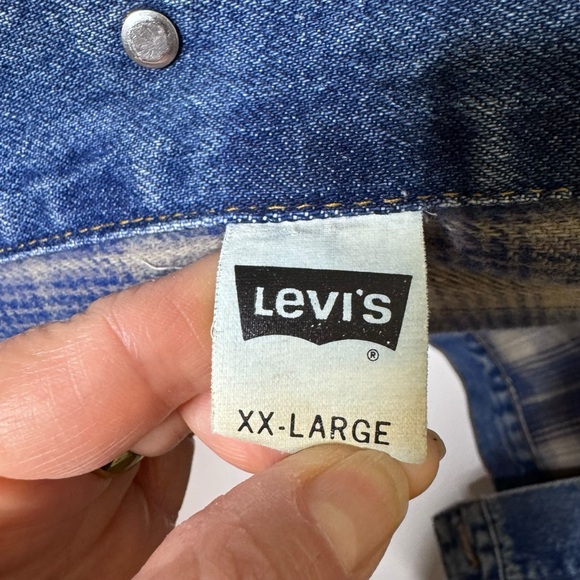 Levi's Vintage Men's Flannel Lined Denim Trucker Jacket USA 90s Y2K Size XXL - Picture 9 of 11
